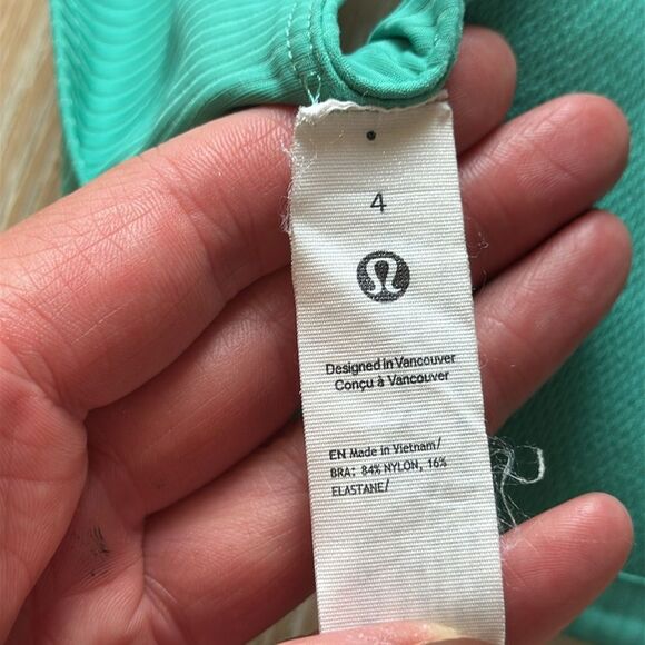 lululemon Like A Cloud Ribbed Bra Light Support Teal Sz4 - Picture 7 of 8